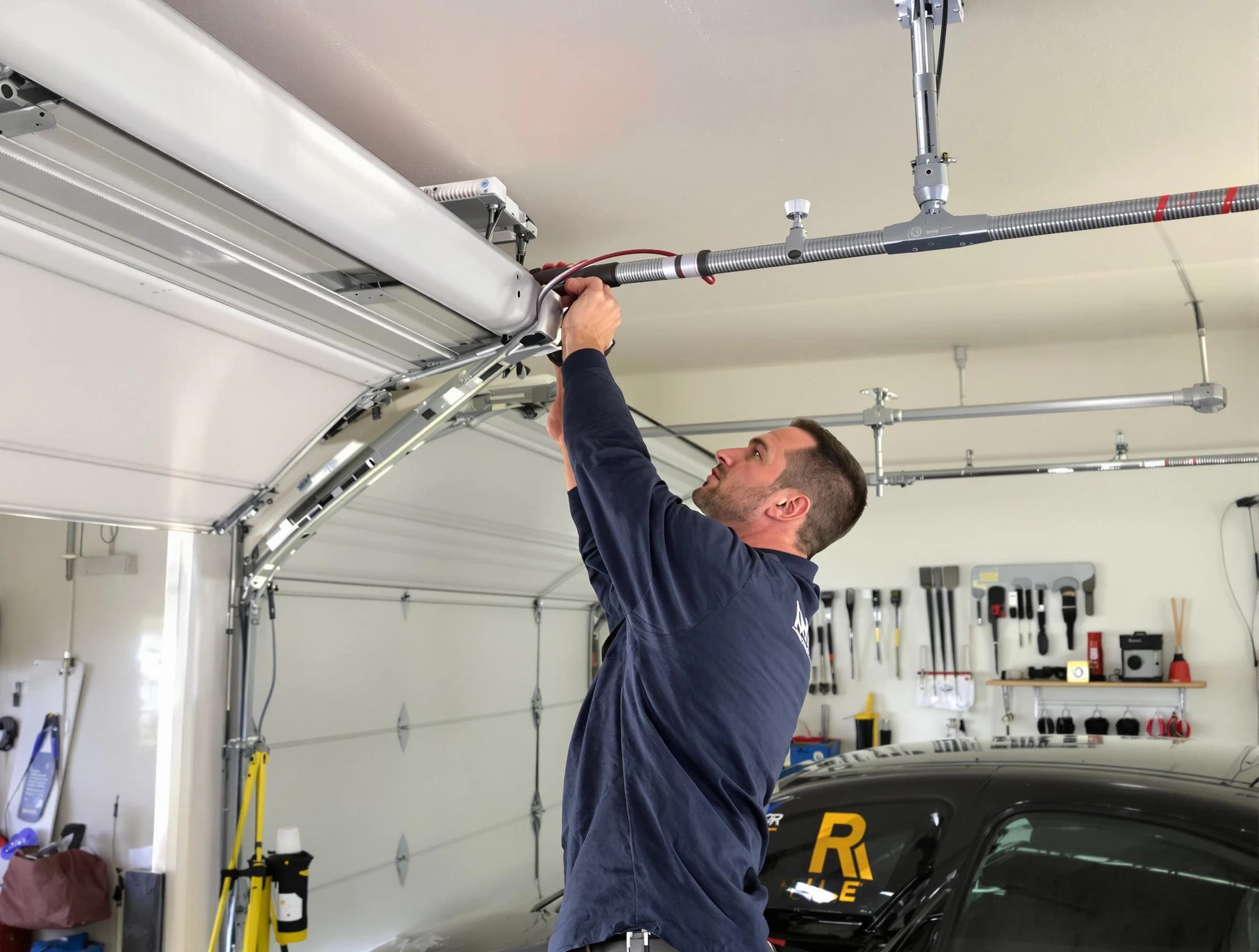 Leeds Garage Door Repair technician performing garage door cable repair in Leeds