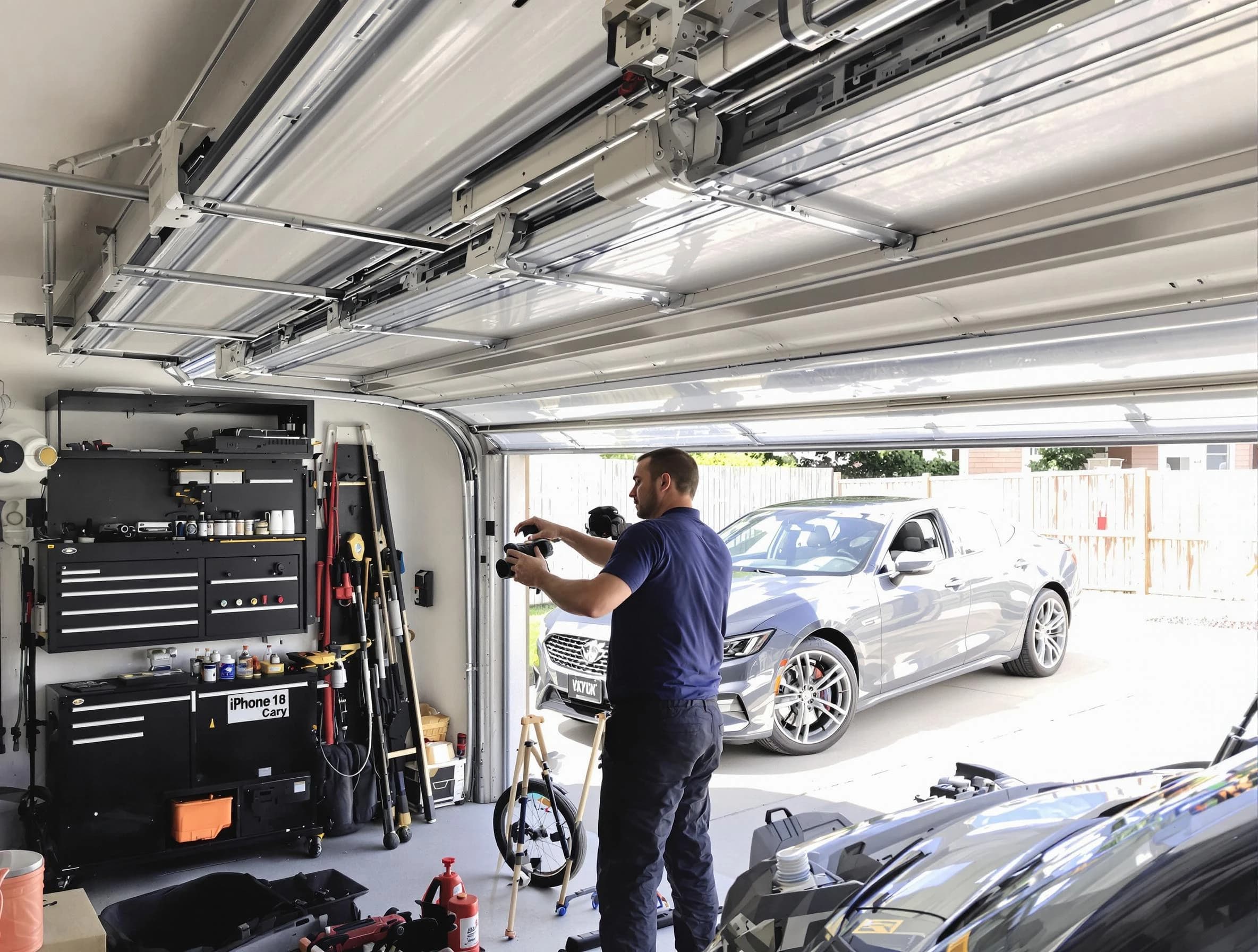 Leeds Garage Door Repair technician fixing noisy garage door in Leeds
