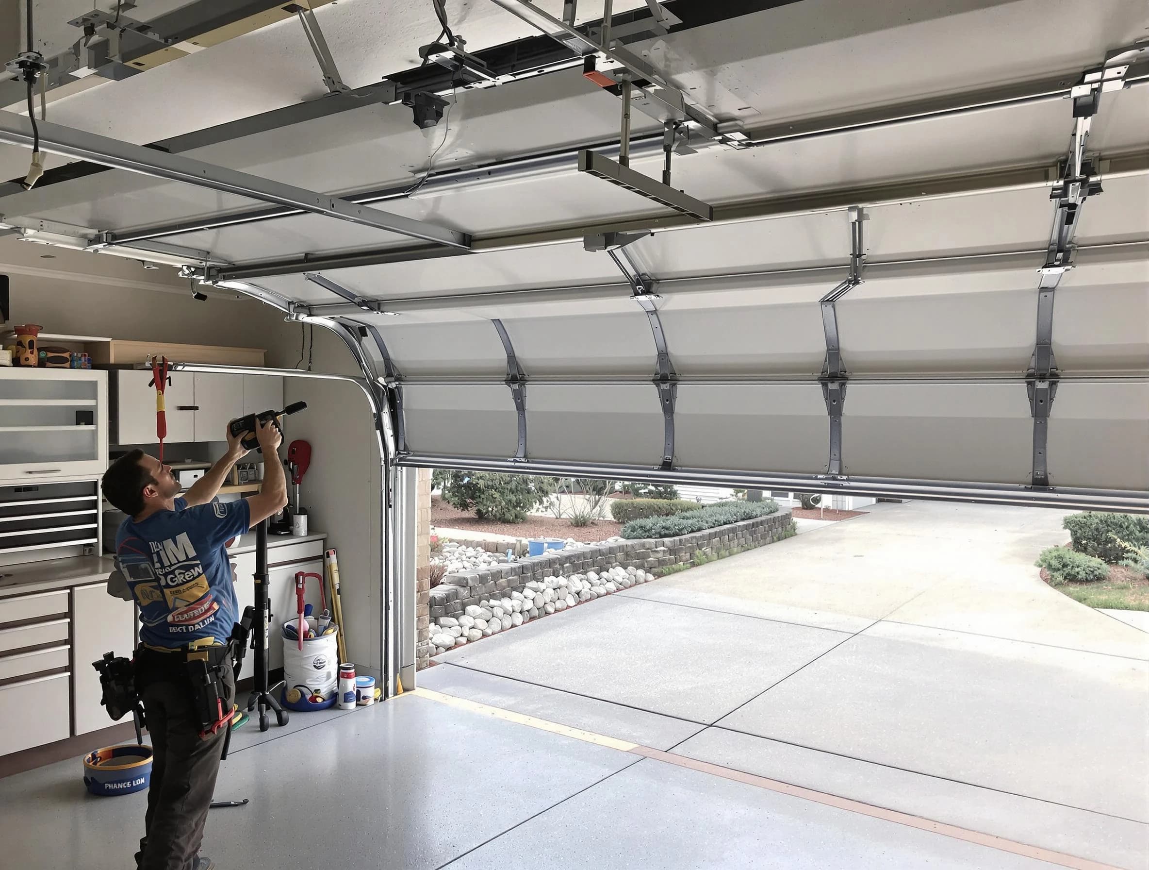Garage door track repair service by Leeds Garage Door Repair in Leeds