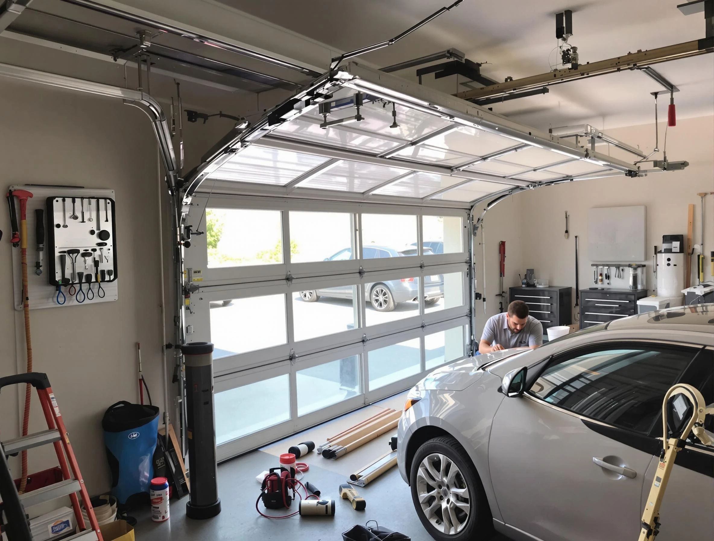 Garage door noise reduction service by Leeds Garage Door Repair in Leeds