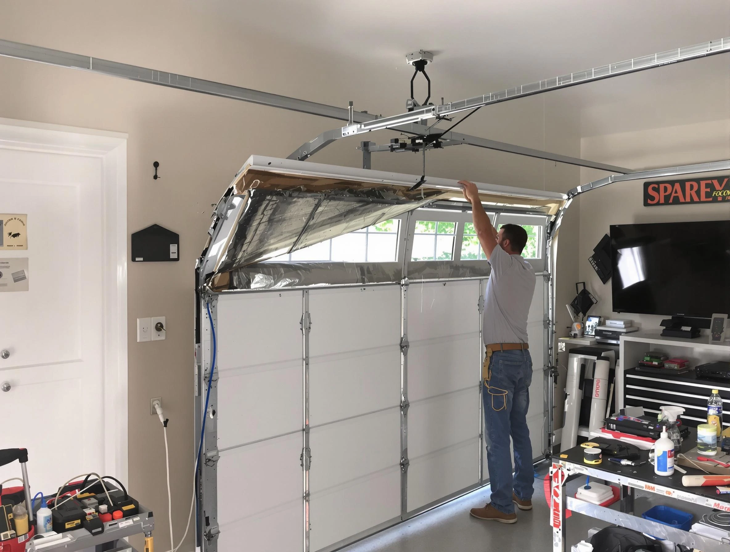 Garage door section replacement by Leeds Garage Door Repair in Leeds