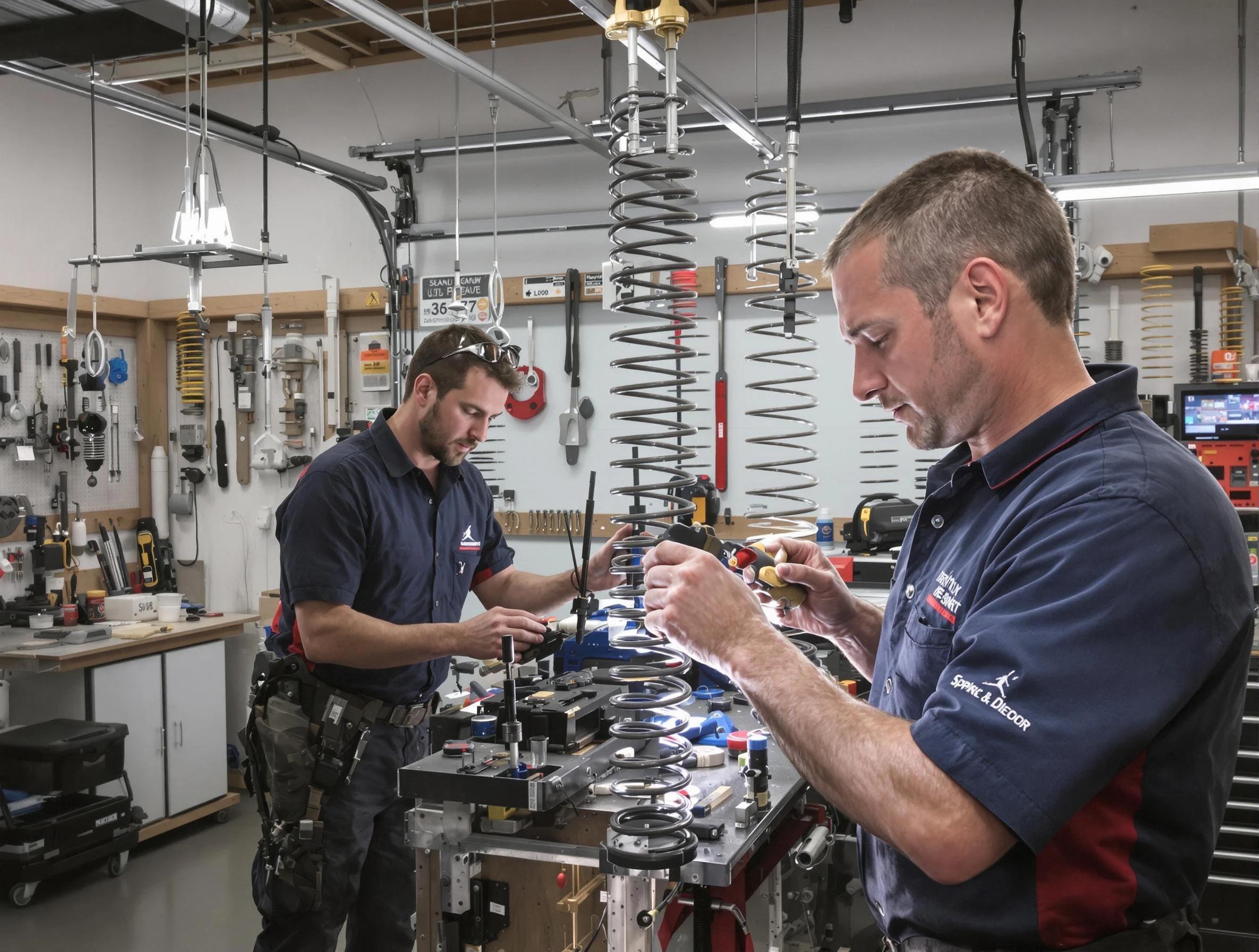 Garage door spring repair service by Leeds Garage Door Repair in Leeds